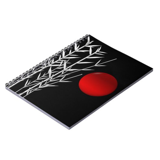 Schwarz-weiße Rot-Sonne Notizblock (Linke Seite)