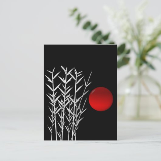 Schwarz-weiße Rot-Sonne Postkarte (Stehend Vorderseite)