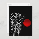 Schwarz-weiße Rot-Sonne Postkarte (Vorne/Hinten)
