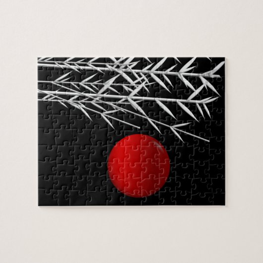 Schwarz-weiße Rot-Sonne Puzzle (Horizontal)