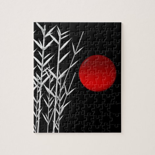 Schwarz-weiße Rot-Sonne Puzzle (Vertikal)