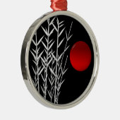 Schwarz-weiße Rot-Sonne Silbernes Ornament (Rechts)