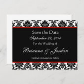 Schwarz-weiße rote Akzente für Damaskus Save the D Ankündigungspostkarte (Vorne/Hinten)