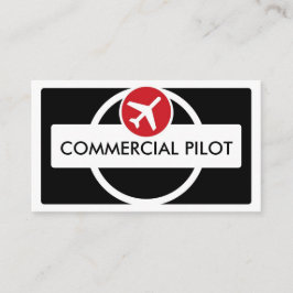 Schwarz-weiße rote benutzerdefinierte Pilotgeschäf Visitenkarte