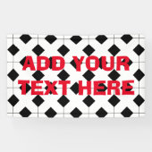 Schwarz-weiße rote Fußball-Art-Gewohnheits-Fahne Banner (Horizontal)