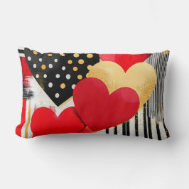 SCHWARZ-WEISSE ROTE GOLD MODERNE VALENTINE HERZEN LENDENKISSEN