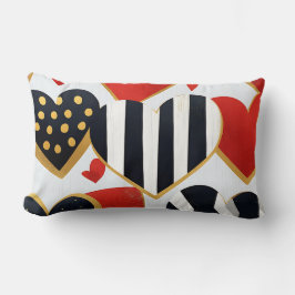 SCHWARZ-WEISSE ROTE GOLD MODERNE VALENTINE HERZEN LENDENKISSEN