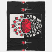 SCHWARZ-WEISSE ROTE ROSEN,ROSENKNOSPE Jugendstil Fleecedecke (Vorderseite)