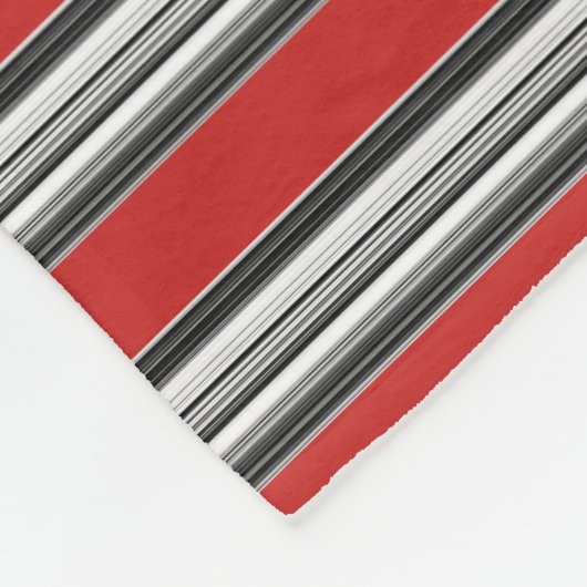 Schwarz-weiße Rote Streifen Cool Einfache Muster Fleecedecke (Ecke)