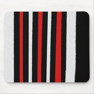 Schwarz-weiße Rote Streifen Cool Einfache Muster Mousepad