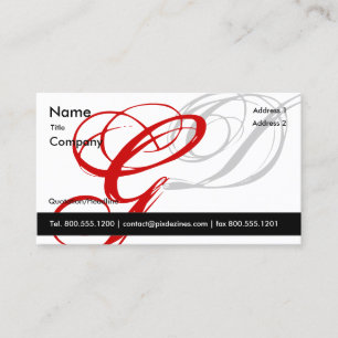 Schwarz-weiße rote Visitenkarte Monogramm A bis Z