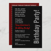 Schwarz-weiße Rote Vorlage zum Geburtstag (Vorne/Hinten)