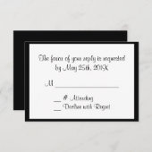 Schwarz-weiße RSVP-Karte für generisches Ereignis RSVP Karte (Vorne/Hinten)
