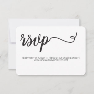 Schwarz-weiße RSVP-Website-Karte ohne Postversand RSVP Karte