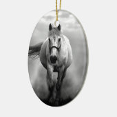 Schwarz-weiße Running Horse Freedom Keramik Ornament (Links)