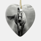 Schwarz-weiße Running Horse Freedom Keramikornament (Rechts)