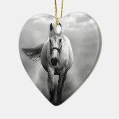 Schwarz-weiße Running Horse Freedom Keramikornament (Links)