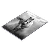 Schwarz-weiße Running Horse Freedom Notizblock (Linke Seite)