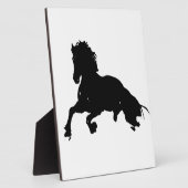 Schwarz-weiße Running Horse-Silhouette Fotoplatte (Seite)