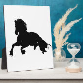 Schwarz-weiße Running Horse-Silhouette Fotoplatte (Seite)