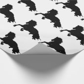 Schwarz-weiße Running Horse-Silhouette Geschenkpapier (Ecke)
