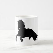 Schwarz-weiße Running Horse-Silhouette Kaffeetasse (Mittel)