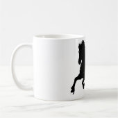 Schwarz-weiße Running Horse-Silhouette Kaffeetasse (Links)
