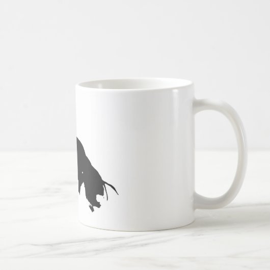 Schwarz-weiße Running Horse-Silhouette Kaffeetasse (Rechts)
