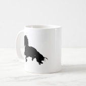 Schwarz-weiße Running Horse-Silhouette Kaffeetasse (Vorderseite Links)