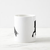 Schwarz-weiße Running Horse-Silhouette Kaffeetasse (Mittel)