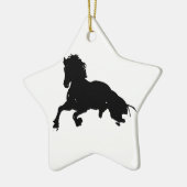 Schwarz-weiße Running Horse-Silhouette Keramikornament (Links)