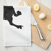 Schwarz-weiße Running Horse-Silhouette Küchentuch (Viertel Falte)