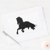 Schwarz-weiße Running Horse-Silhouette Rechteckiger Aufkleber (Umschlag)