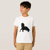 Schwarz-weiße Running Horse-Silhouette T-Shirt (Vorne ganz)