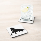 Schwarz-weiße Running Horse-Silhouette Untersetzer (Rechte Seite)
