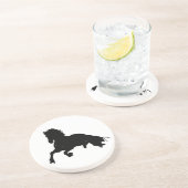 Schwarz-weiße Running Horse-Silhouette Untersetzer (Seite)