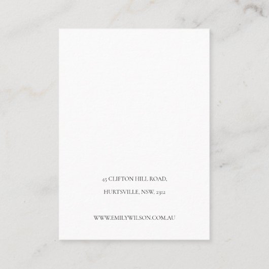 Schwarz-weiße Rust Palm Leaf Sketch Erdnägel Visitenkarte (Rückseite)