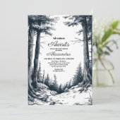 Schwarz-weiße Rustikale Adventure Mountain Baby Du Einladung (Stehend Vorderseite)