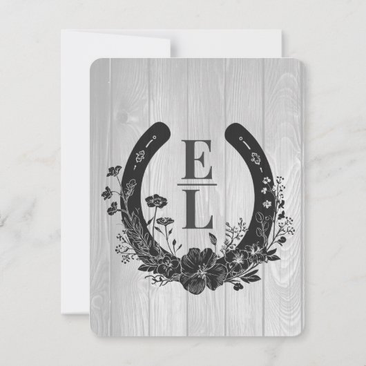 Schwarz-weiße rustikale Mehrfarbenhochzeit der Sil RSVP Karte (Rückseite)