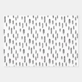 Schwarz-weiße, rustikale Muster für Hirschholz Kar Geschenkpapier Set (Vorderseite 3)