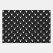 Schwarz-weiße, rustikale Muster für Hirschholz Kar Geschenkpapier Set (Vorderseite 2)