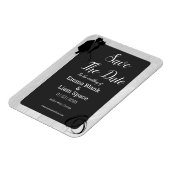 Schwarz-weiße rustikale Silhouette Hochzeitsmagazi Magnet (Linke Seite)