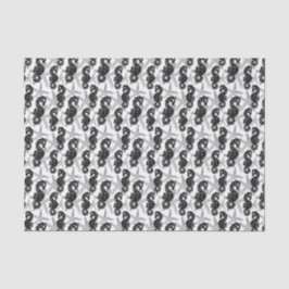 Schwarz-weiße rustikale Starfish und Seepferd Gewe Seidenpapier