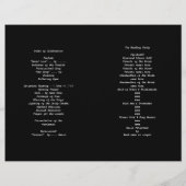 Schwarz-weiße SandDollars-Hochzeitsprogramm (Rückseite)