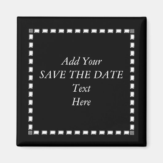 Schwarz-weiße SAVE THE DATE Magneten Magnet (Vorne)