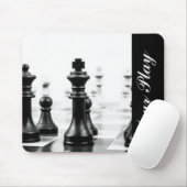 Schwarz-weiße Schach-Typografie Mousepad (Mit Mouse)