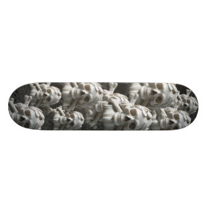 Schwarz-weiße Schädel u. Knochen-SkelettSkateboa Skateboard