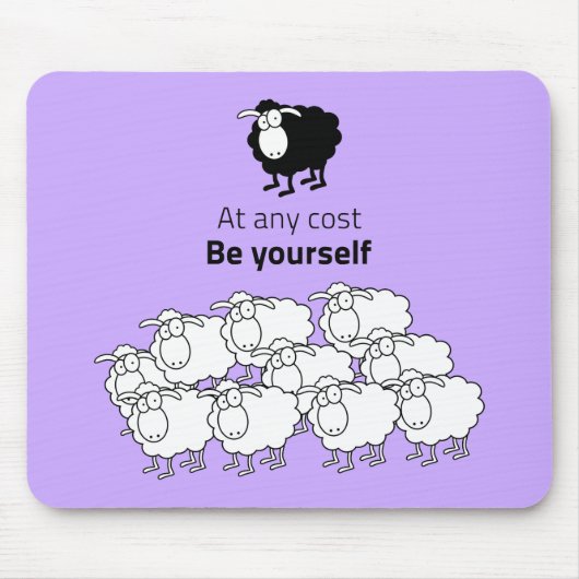 Schwarz-weiße Schafe Mousepad (Vorne)