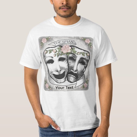 Schwarz-Weiße Schauspielermasken T-Shirt (Vorderseite)