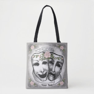 Schwarz-Weiße Schauspielermasken Tasche
